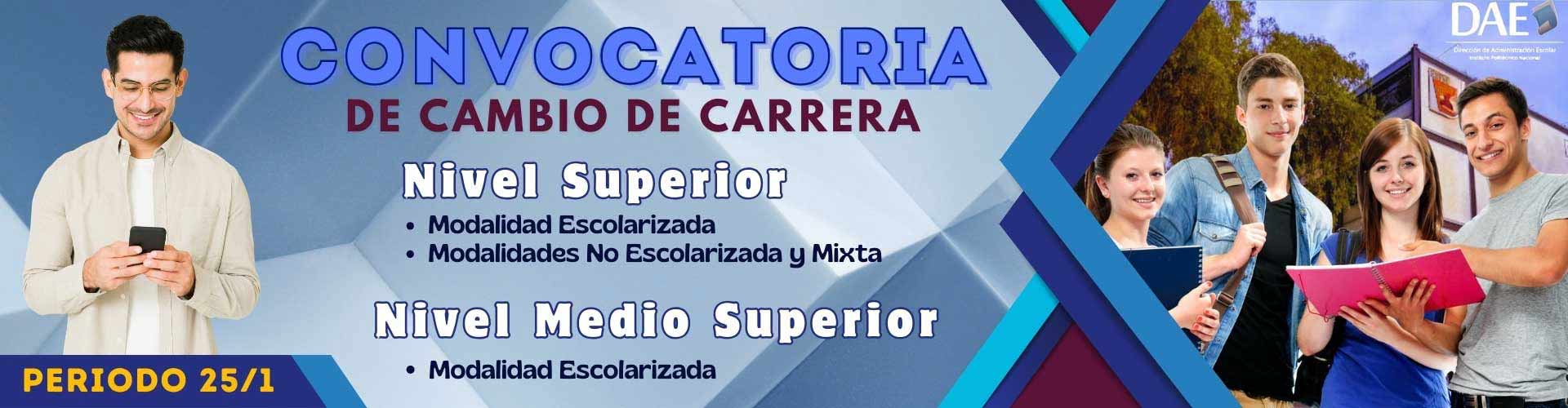 Convocatoria cambio de carrera