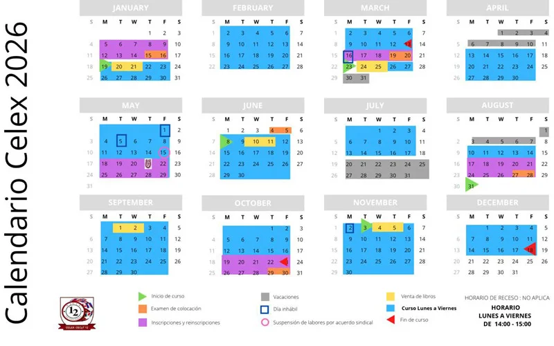 Calendario CELEX 2026 Semanal