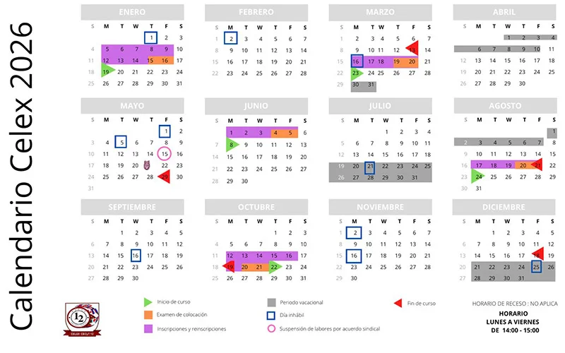 Calendario CELEX 2026 Semanal